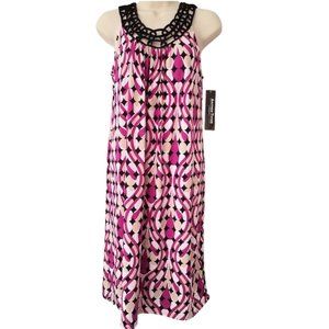 ANOTHER THYME Black Plum & White Summer Dress - Women's 12